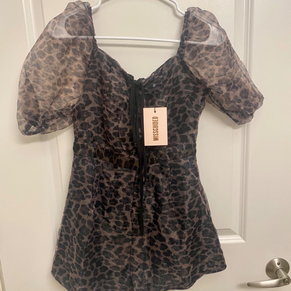 Missguided leopard romper